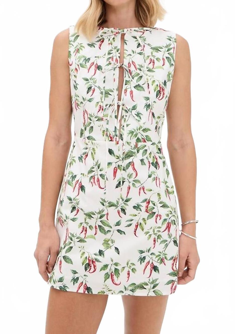 NEW ANOTHER GIRL chili tie front dress in white